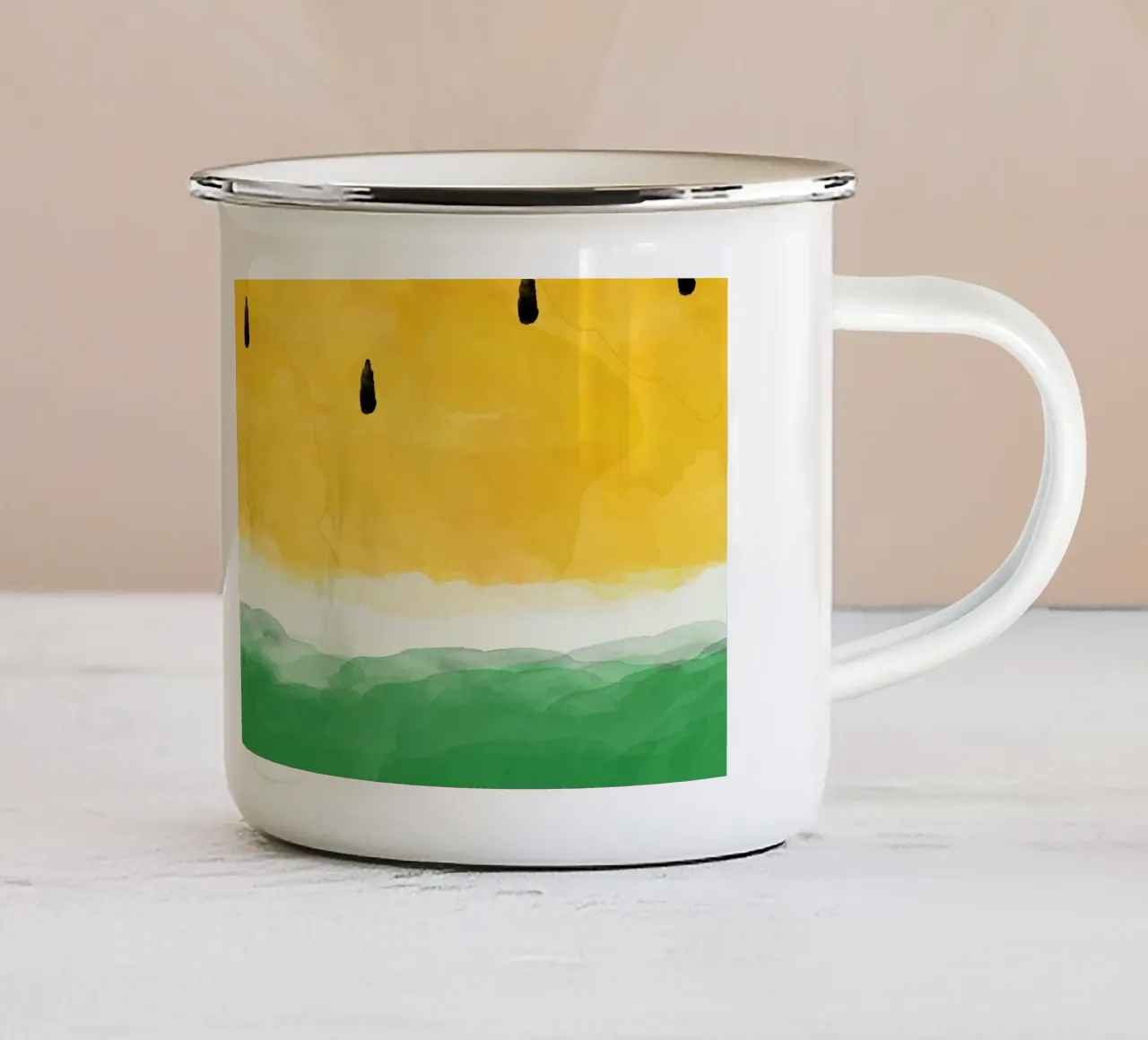 Anguria gialla tazza in smalto da Orara Studio