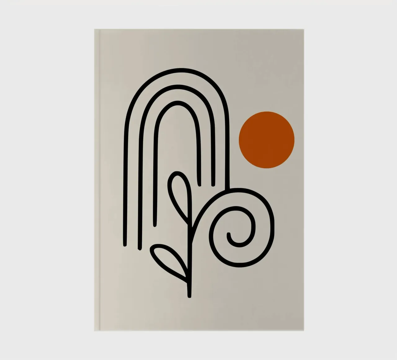 Abstract Plant Form with Circle notebook by Life of Pie