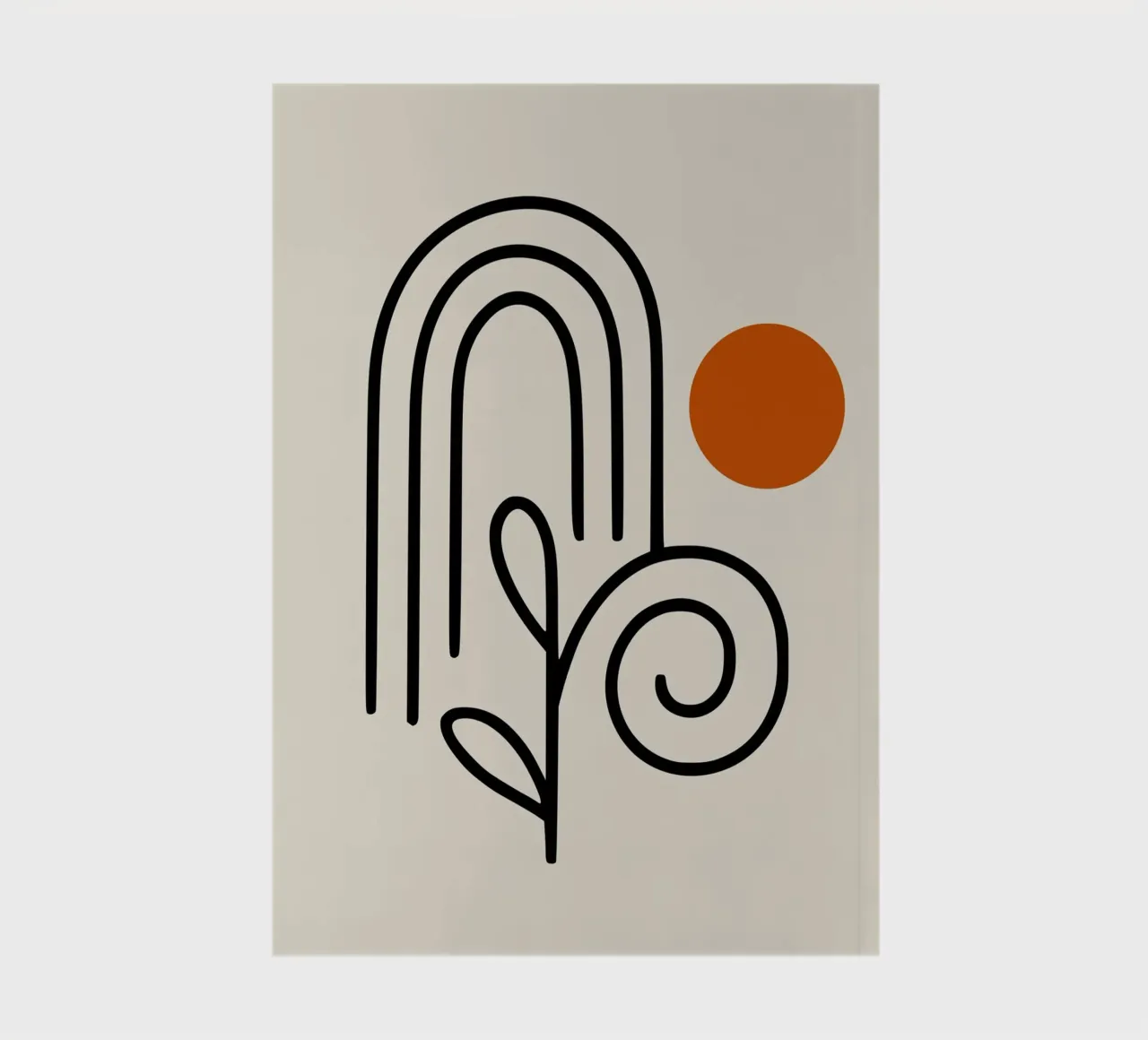 Abstract Plant Form with Circle notebook by Life of Pie