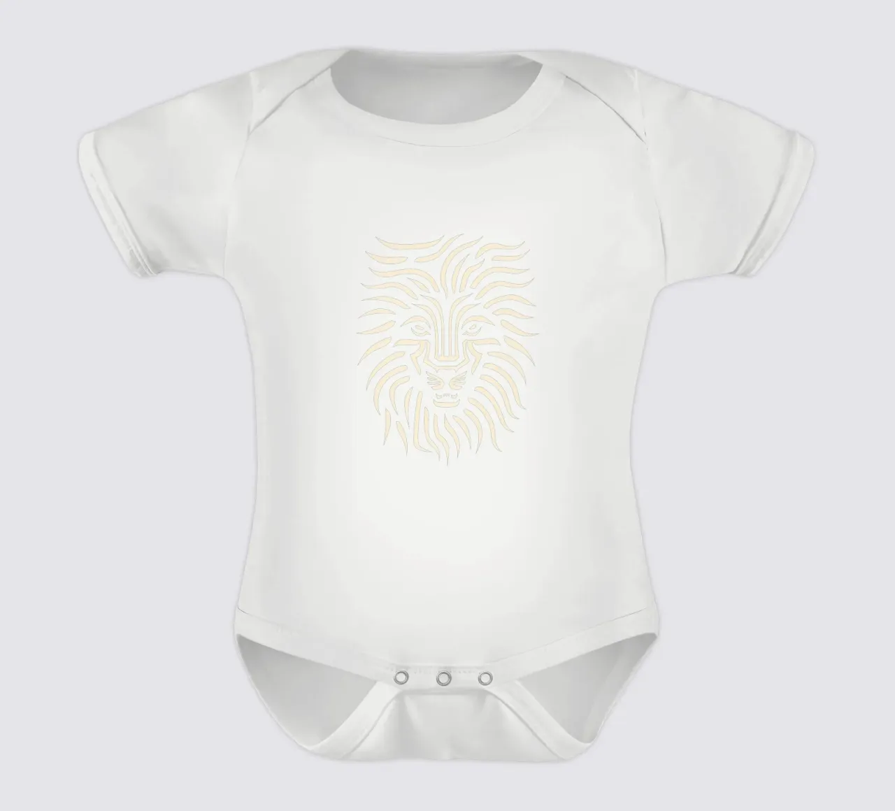 Löwen-Kopf Design Kurzarm Babybody von Autofocus