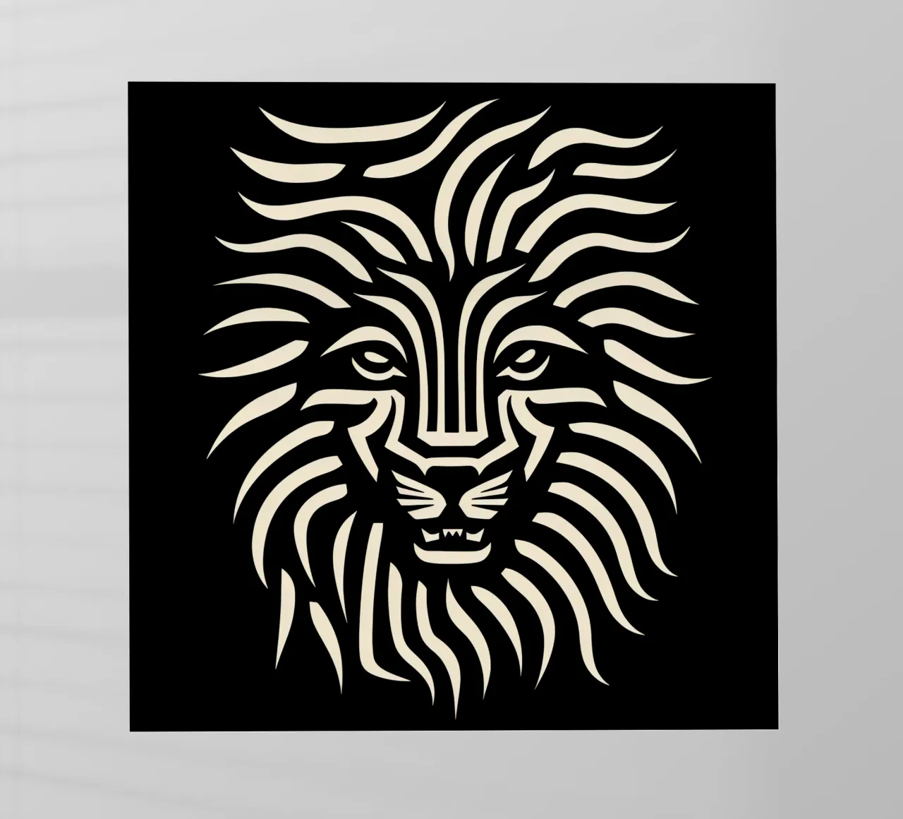 Diseño de cabeza de león lámina retroiluminada de Autofocus