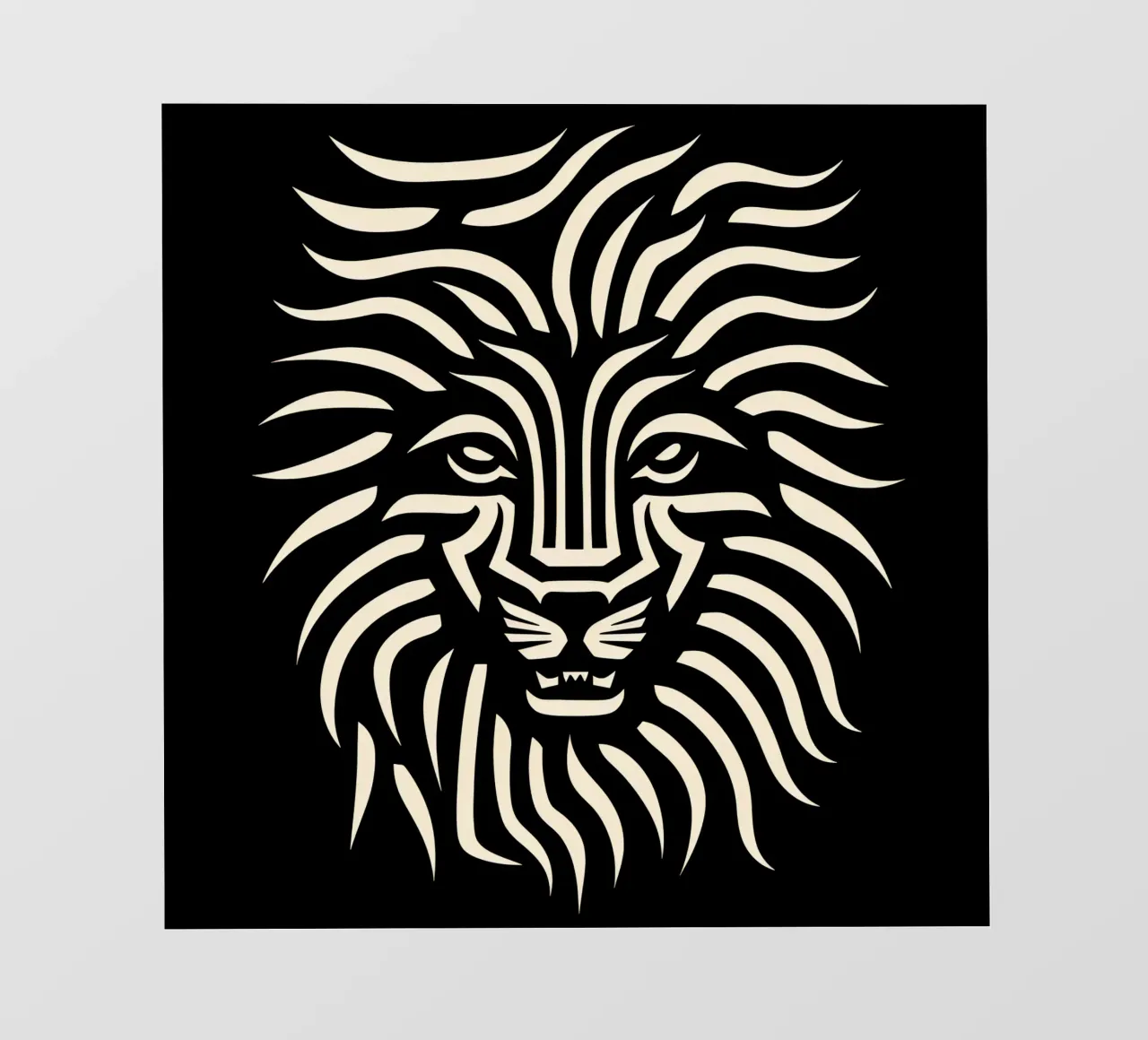 Diseño de cabeza de león lámina retroiluminada de Autofocus