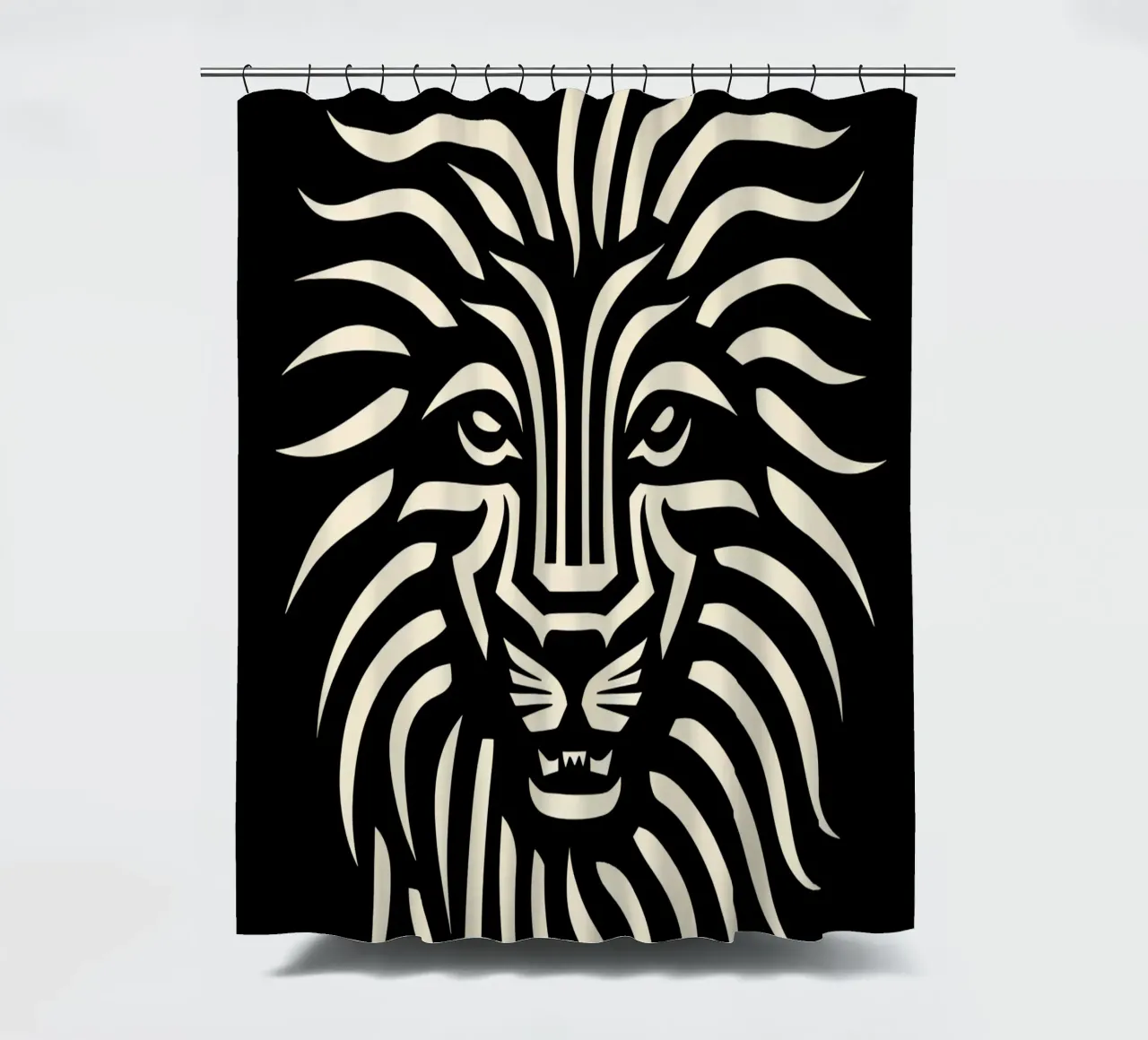 Lion head design shower curtain by Autofocus