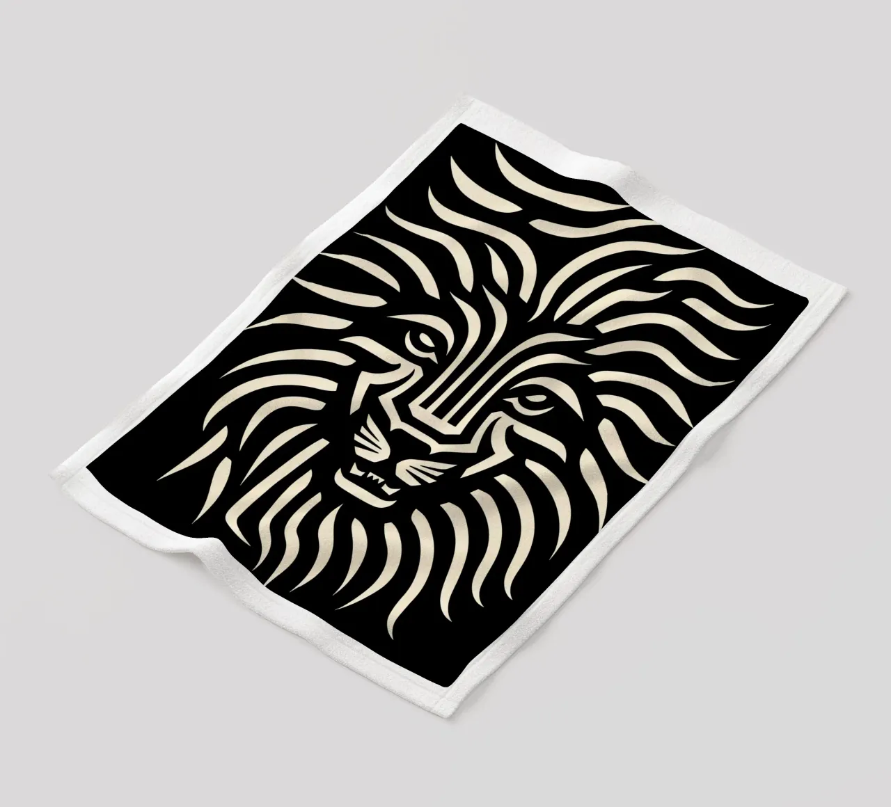 Diseño de cabeza de león manta de franela de Autofocus