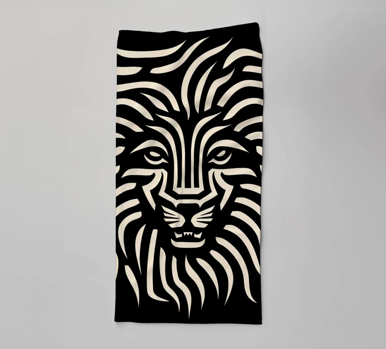 Ontwerp met leeuwenkop badhanddoek van Autofocus