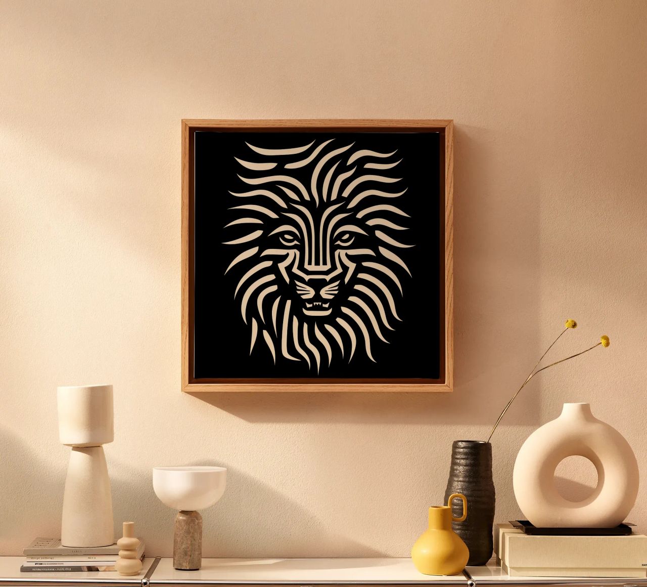 Ontwerp met leeuwenkop canvas van Autofocus