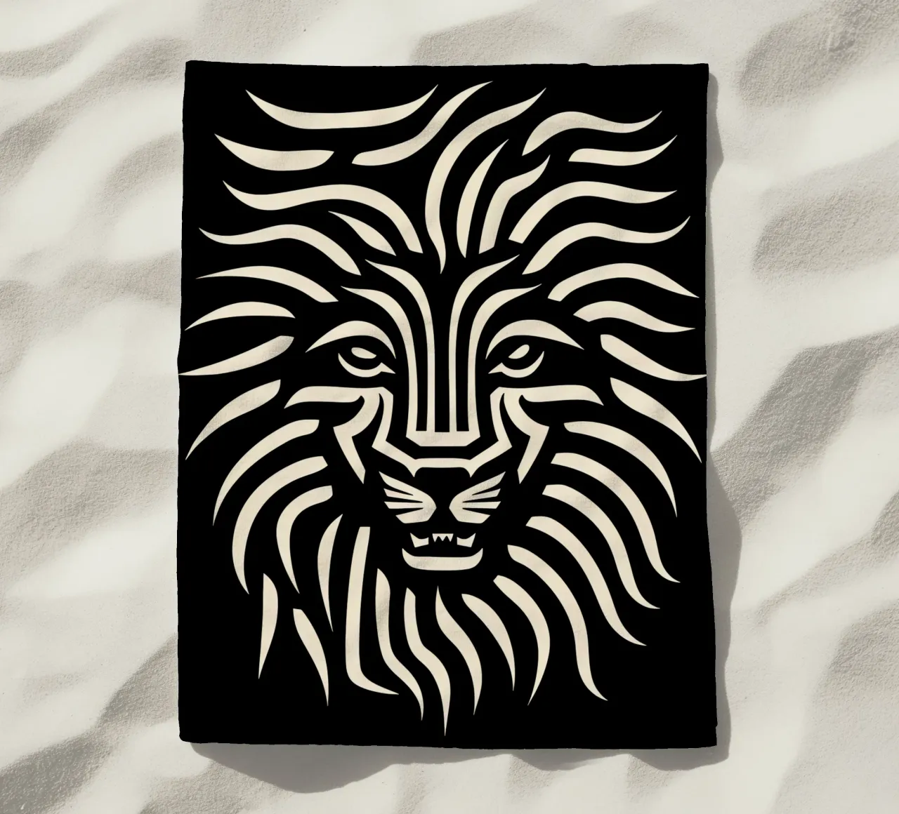 Lion head design beach towel by Autofocus