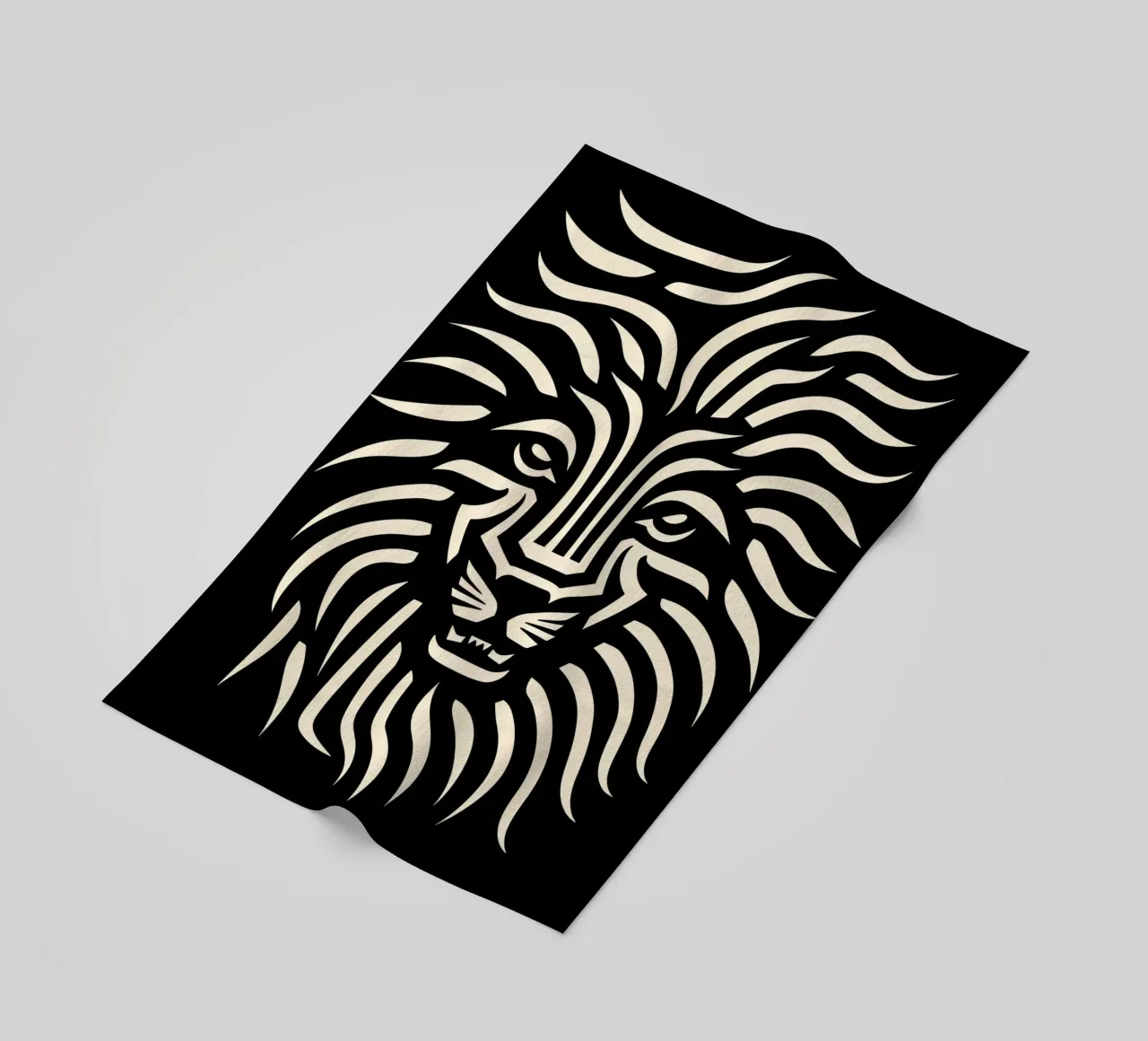 Ontwerp met leeuwenkop strandhanddoek van Autofocus