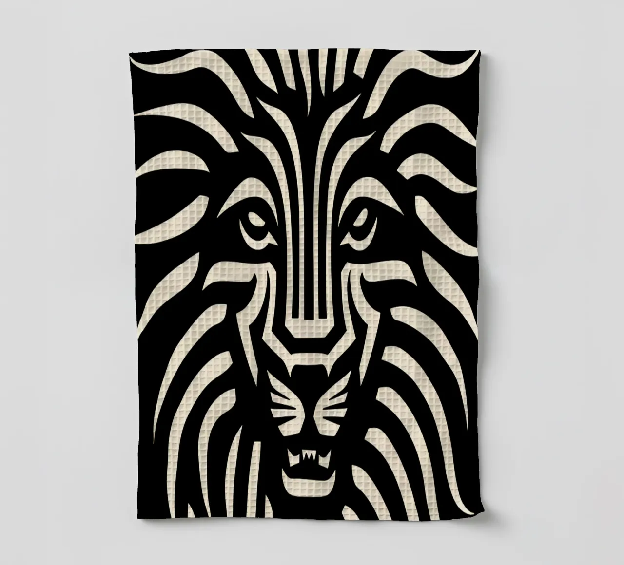 Ontwerp met leeuwenkop theedoek van Autofocus