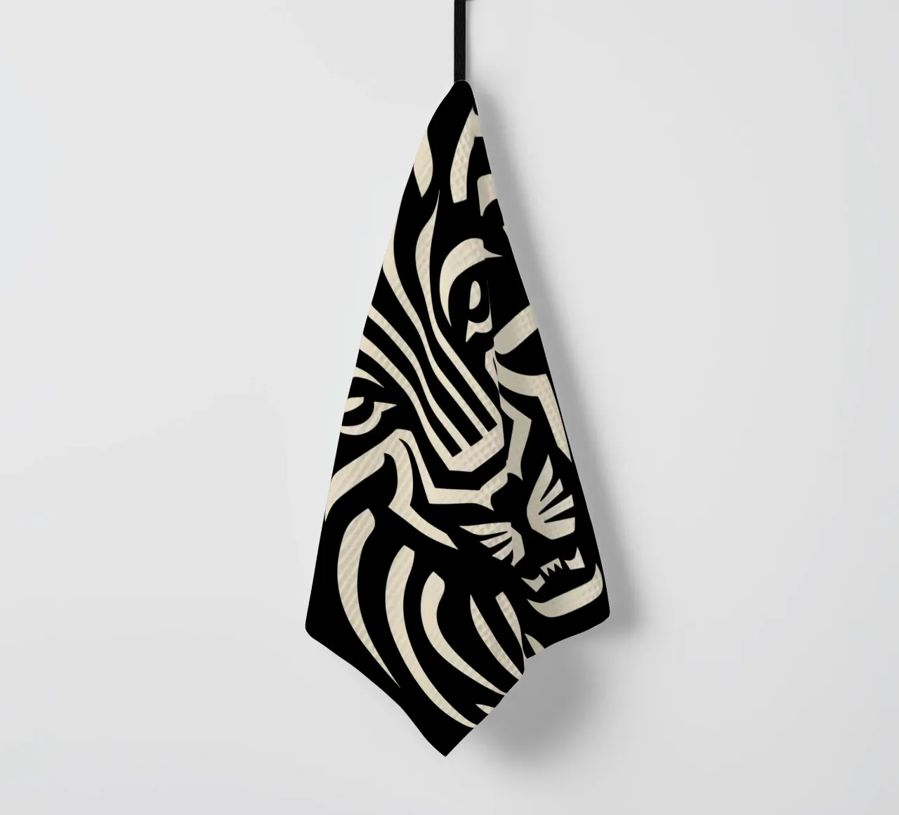 Ontwerp met leeuwenkop theedoek van Autofocus