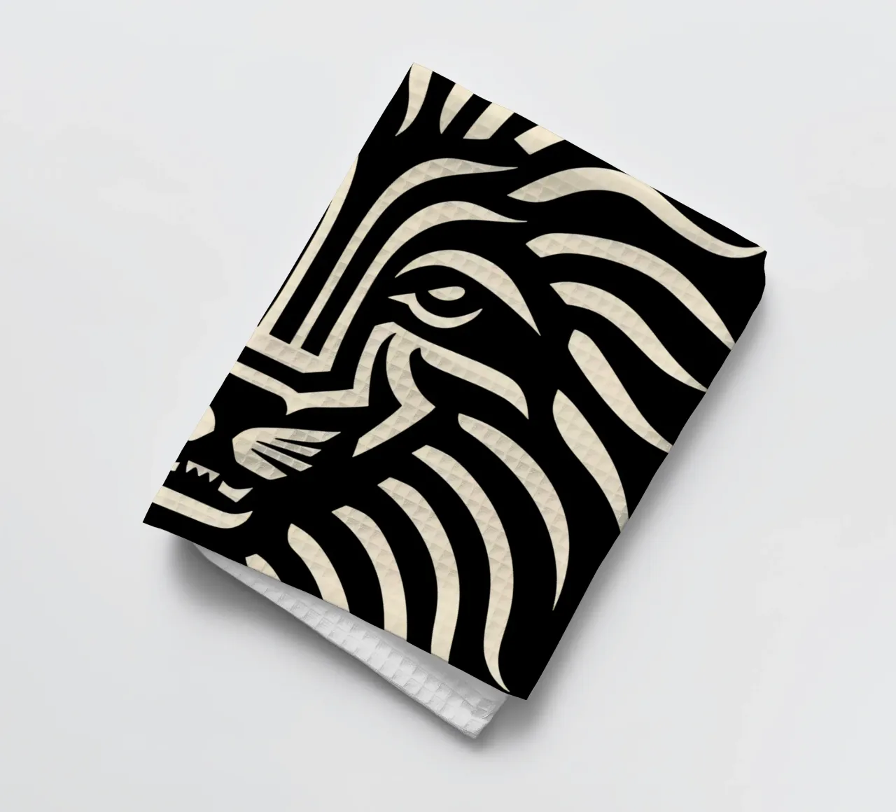 Ontwerp met leeuwenkop theedoek van Autofocus