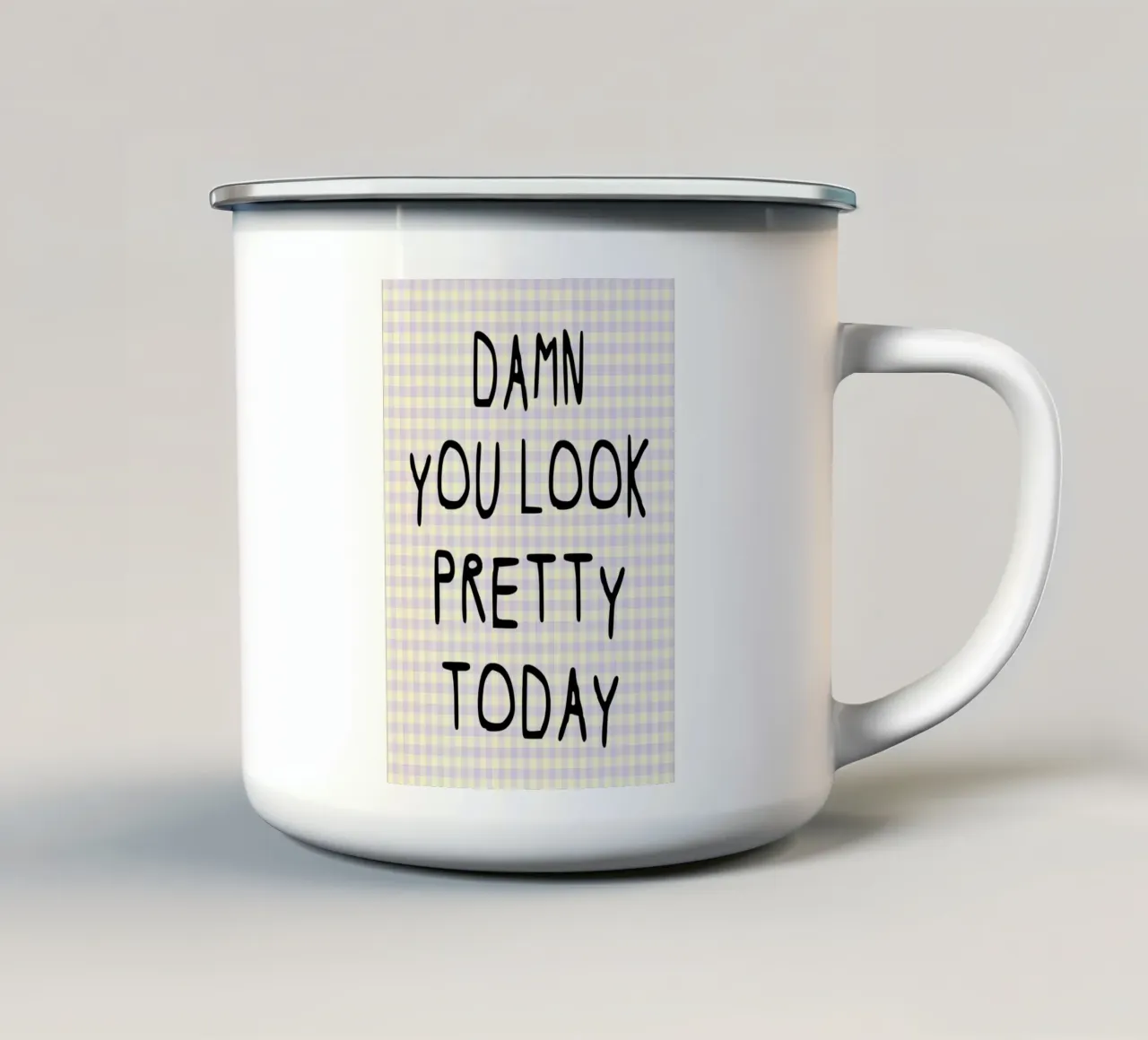 Oggi sei proprio bella tazza in smalto da the gondols