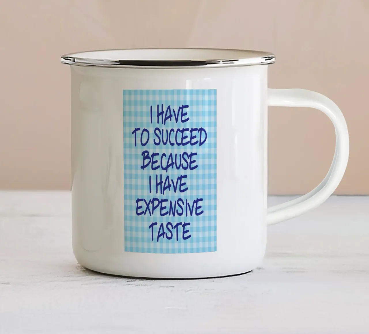 Devo avere successo tazza in smalto da the gondols