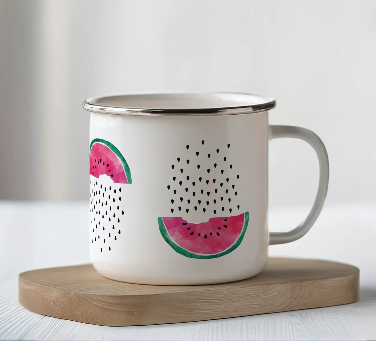 Pioggia di angurie tazza in smalto da Orara Studio