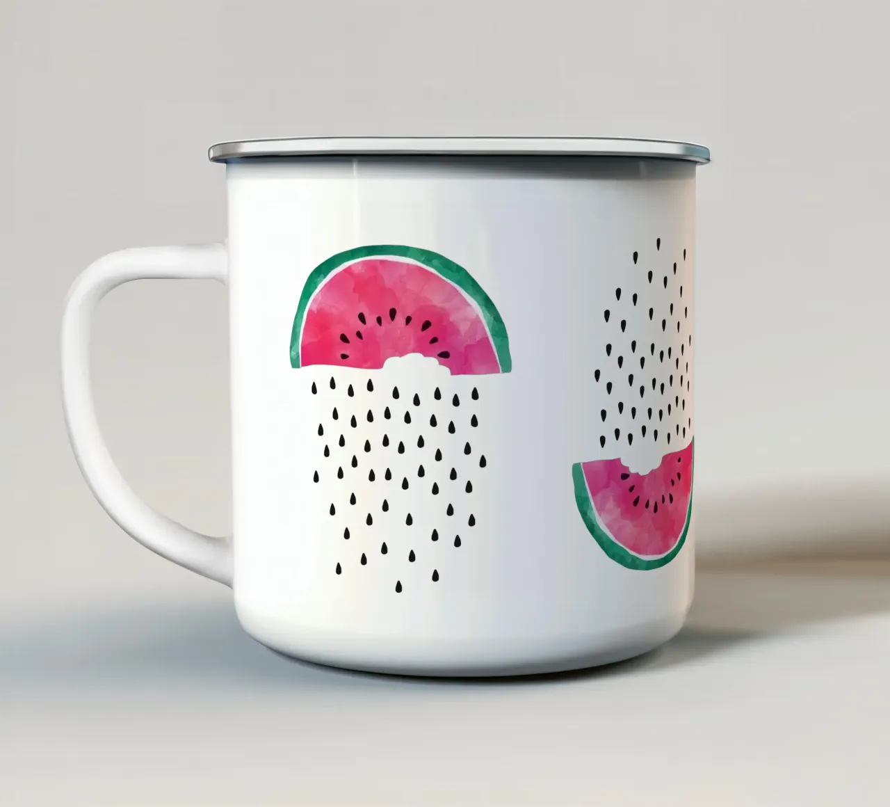 Pioggia di angurie tazza in smalto da Orara Studio