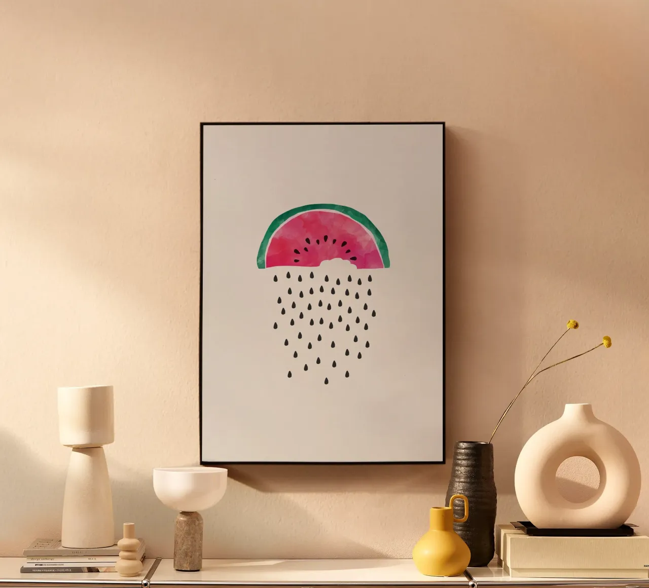 Wassermelone Regen Alu-Dibond von Orara Studio
