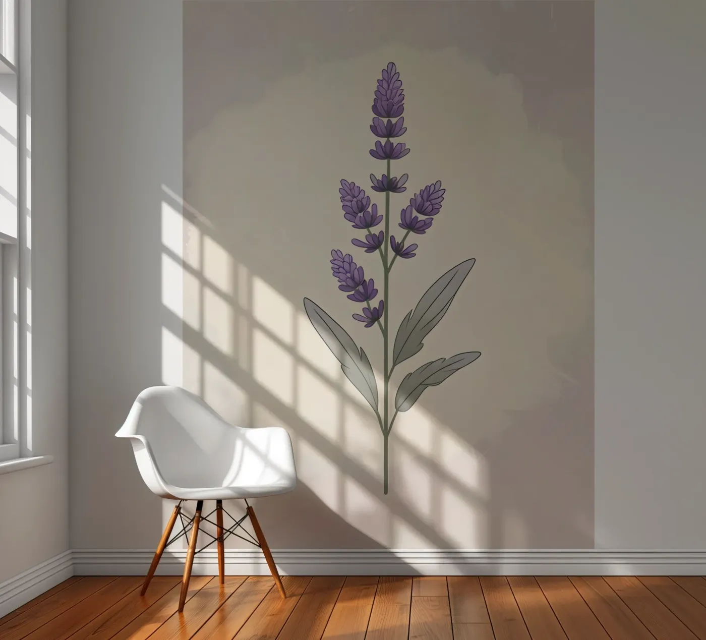 lavender vector fotobehang van botanical shop