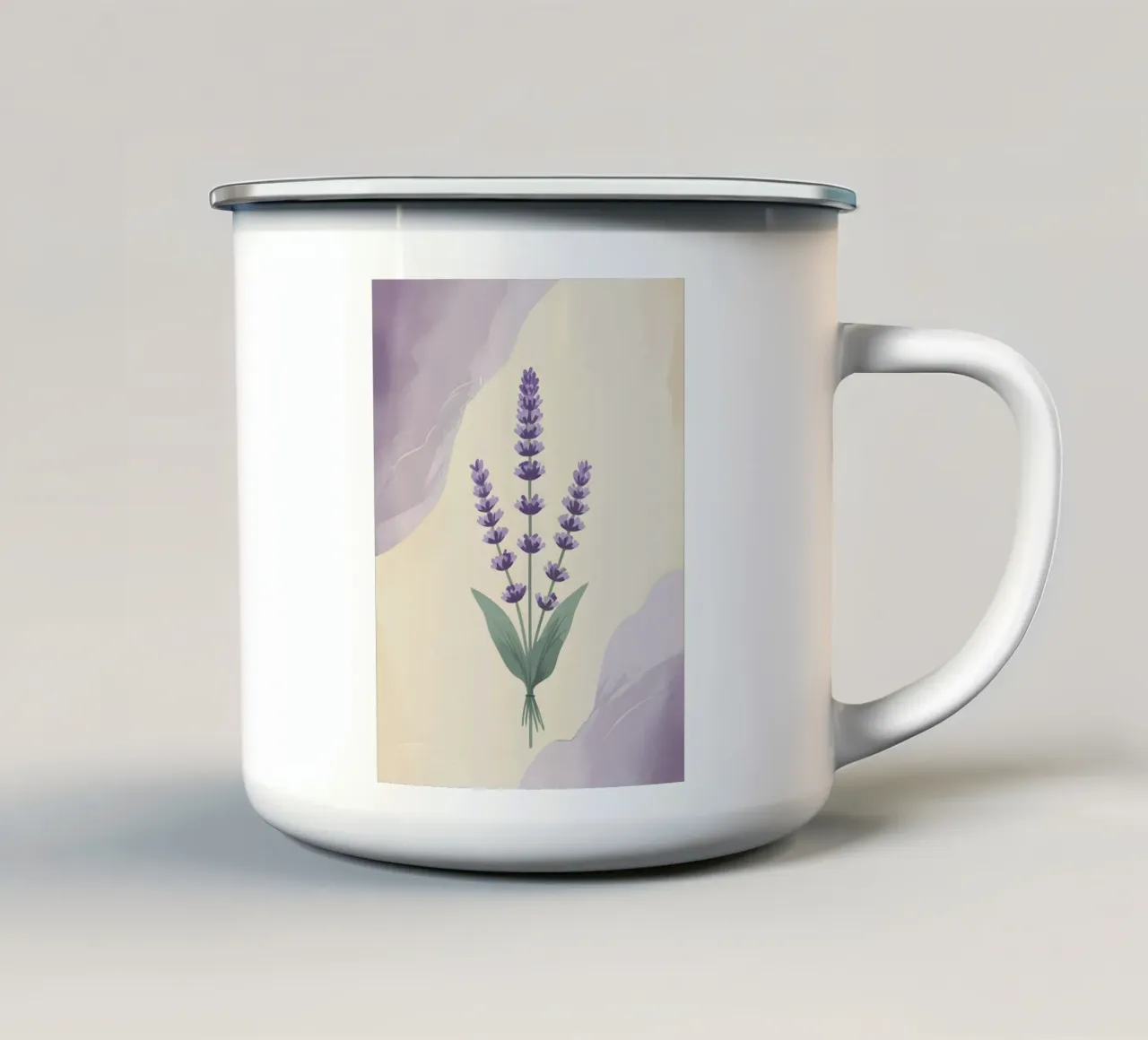 vettore lavanda tazza in smalto da botanical shop