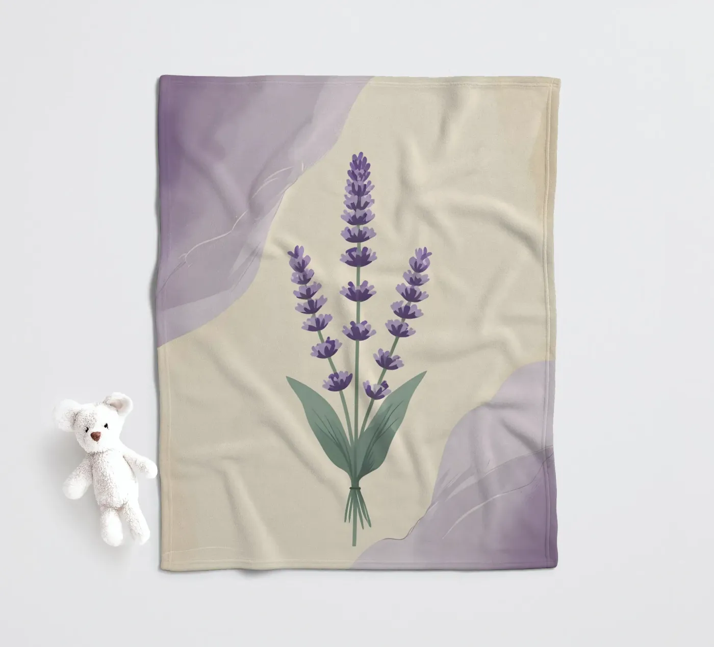 lavender vector fleece blanket by botanical shop