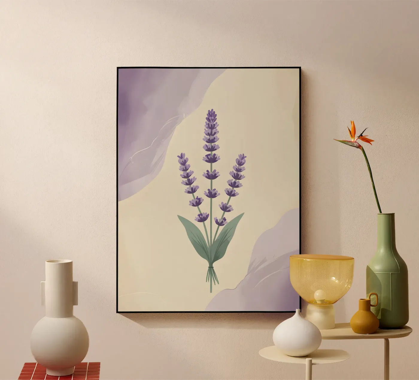 lavender vector acrylic glass by botanical shop