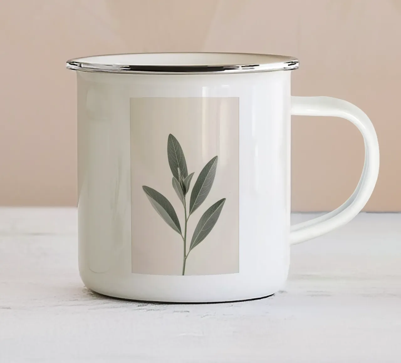 foglia di salvia tazza in smalto da botanical shop