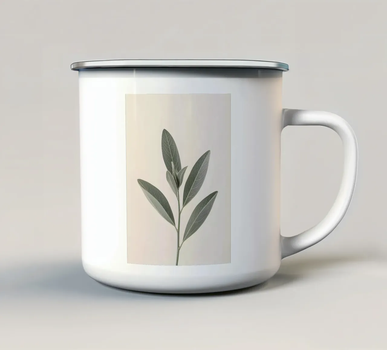 foglia di salvia tazza in smalto da botanical shop