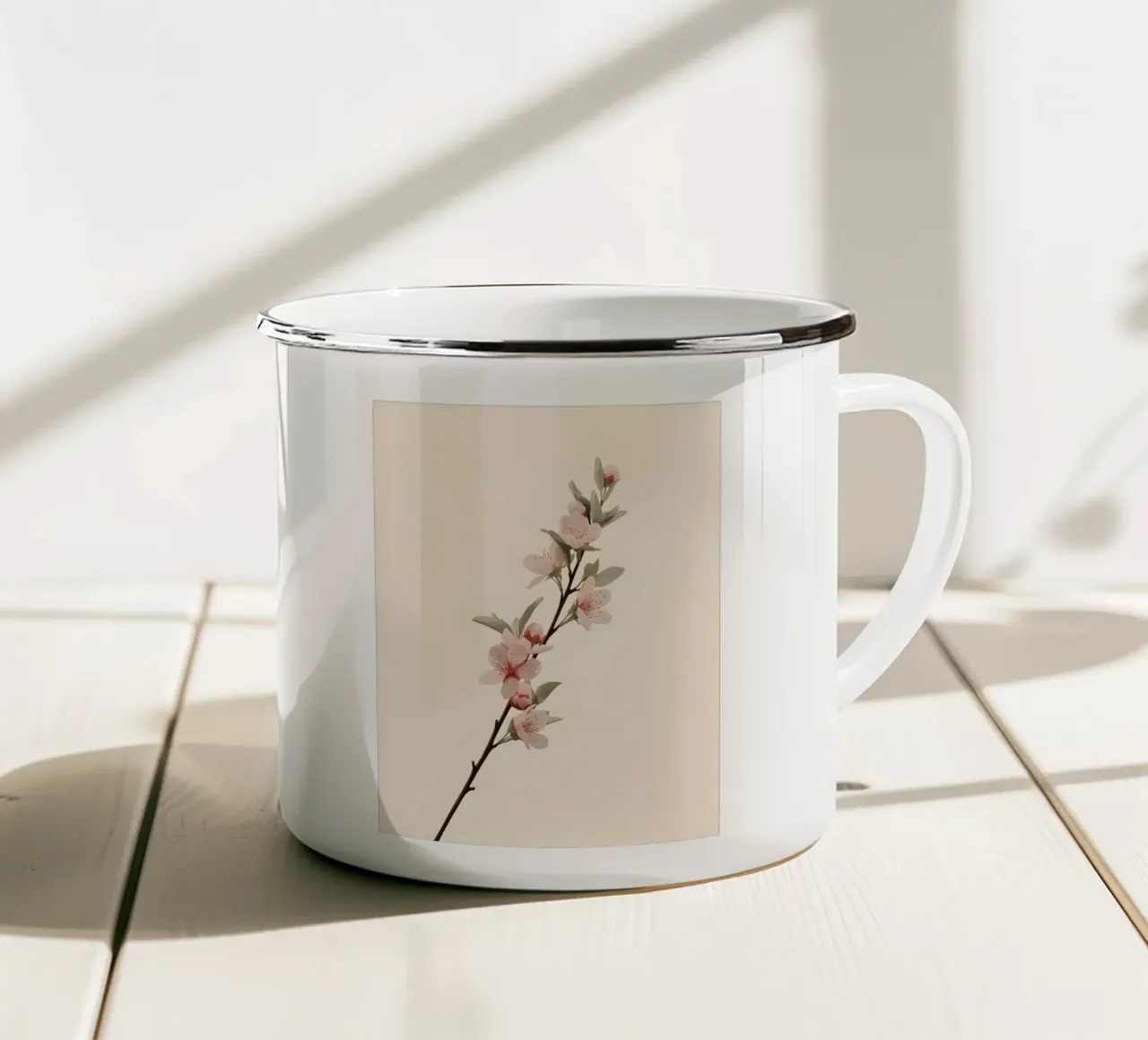 ciliegio in fiore tazza in smalto da botanical shop