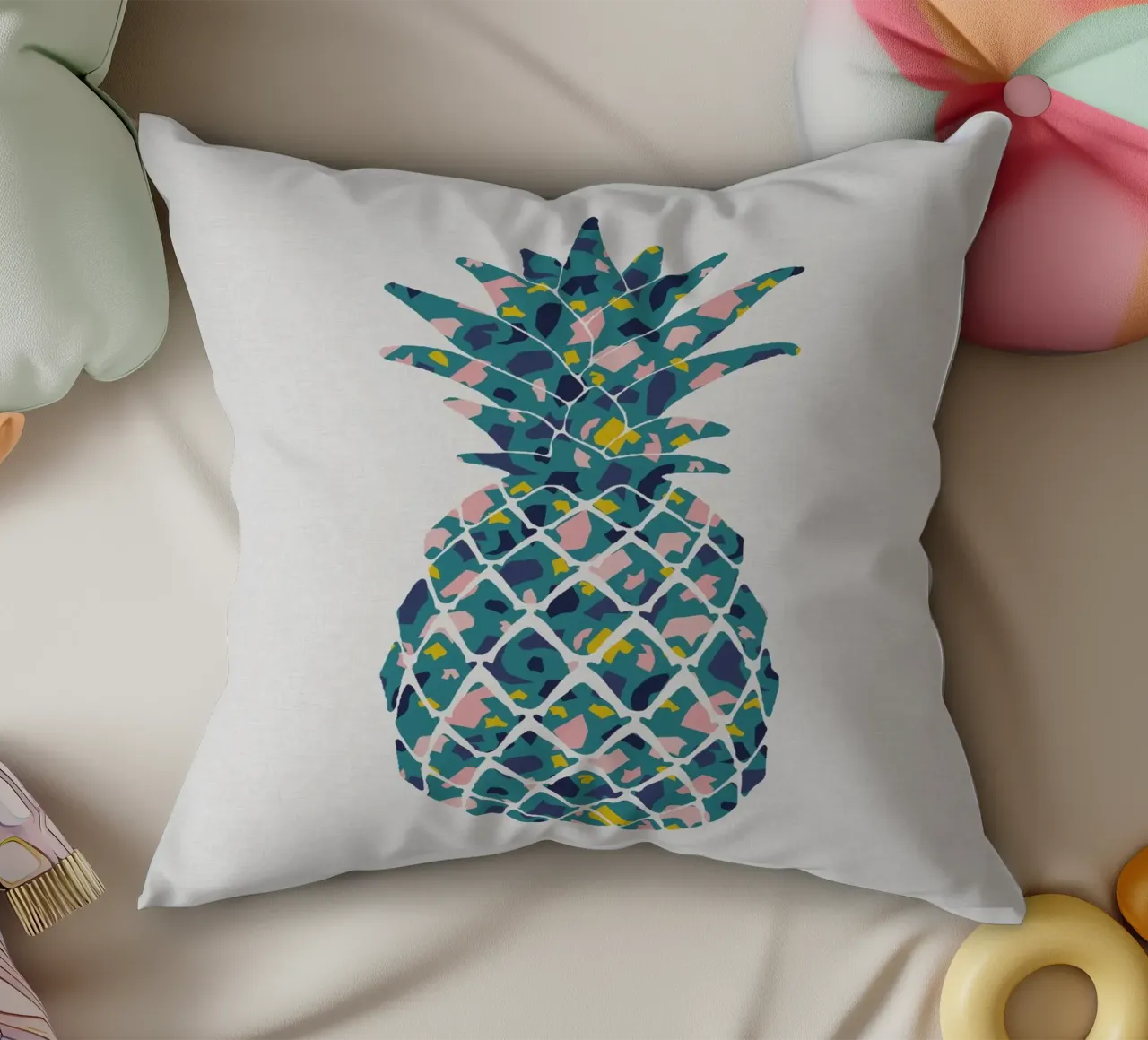Ananas verde acqua cuscino da Orara Studio
