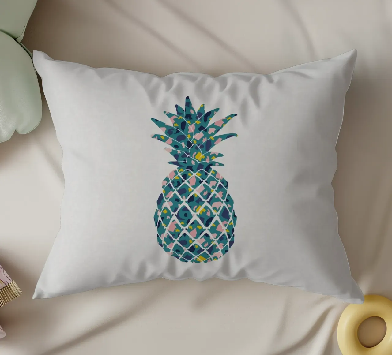 Ananas verde acqua cuscino da Orara Studio