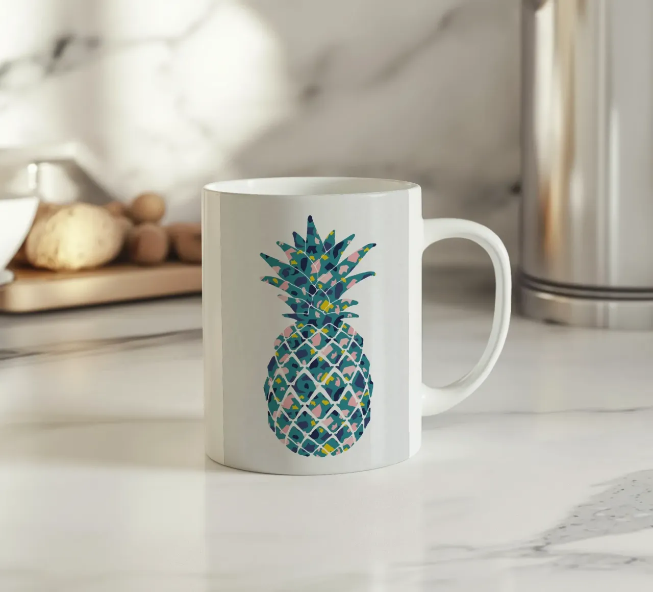 Ananas verde acqua tazza in ceramica da Orara Studio
