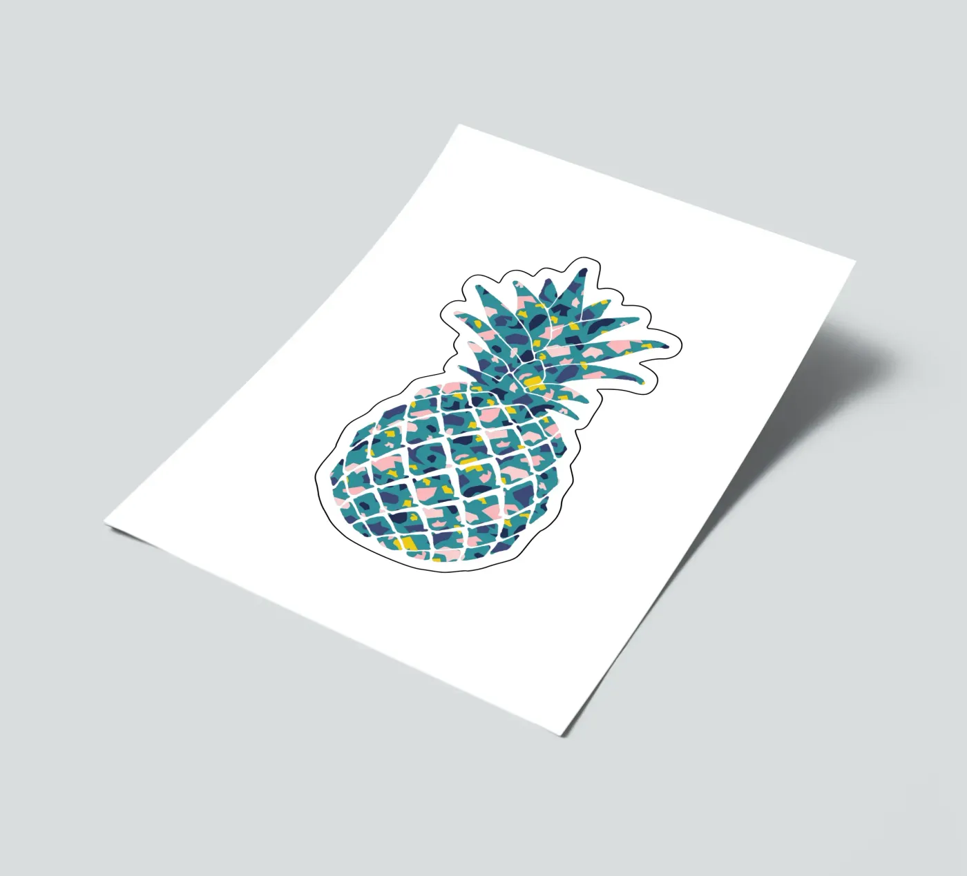 Teal Pineapple sticker sheet by Orara Studio