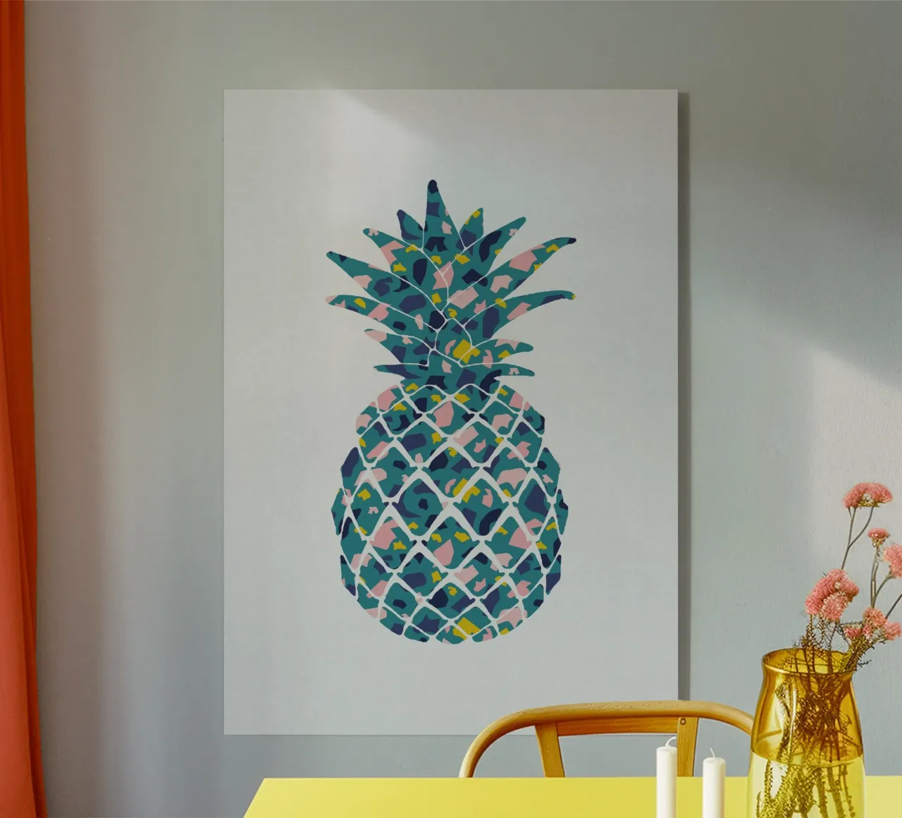 Teal Pineapple acrylic glass by Orara Studio