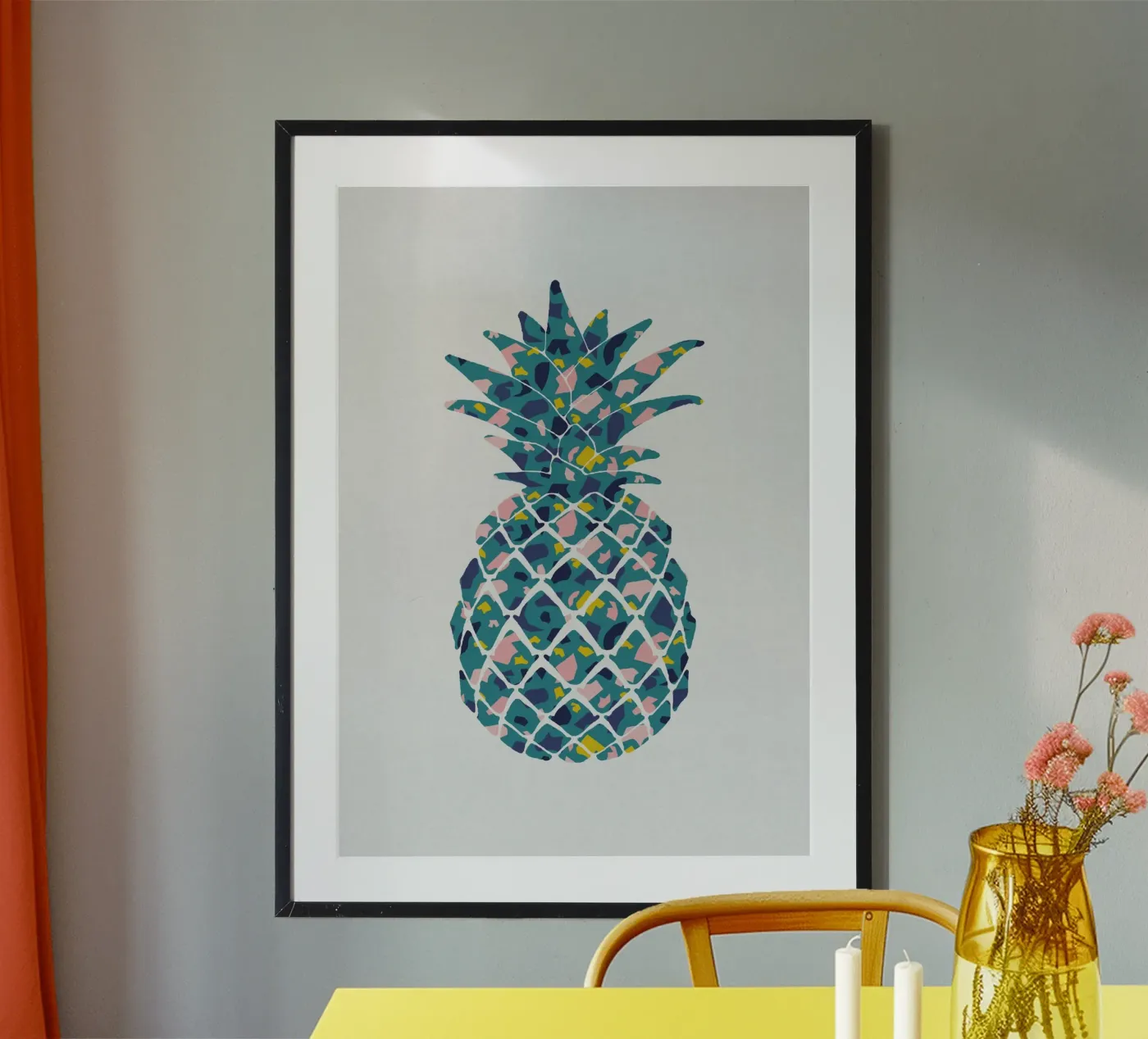 Teal Pineapple poster by Orara Studio