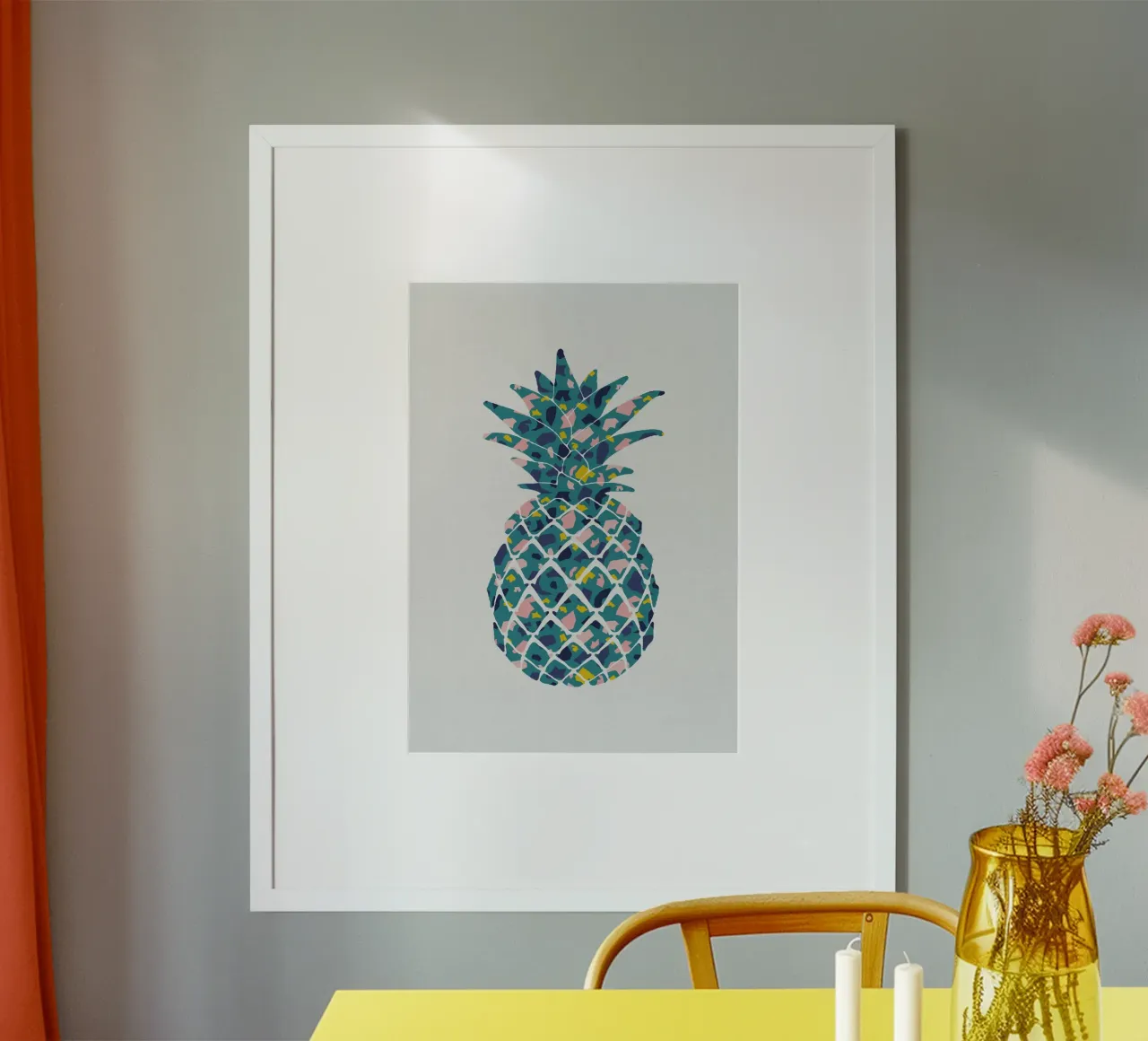 Teal Pineapple poster by Orara Studio