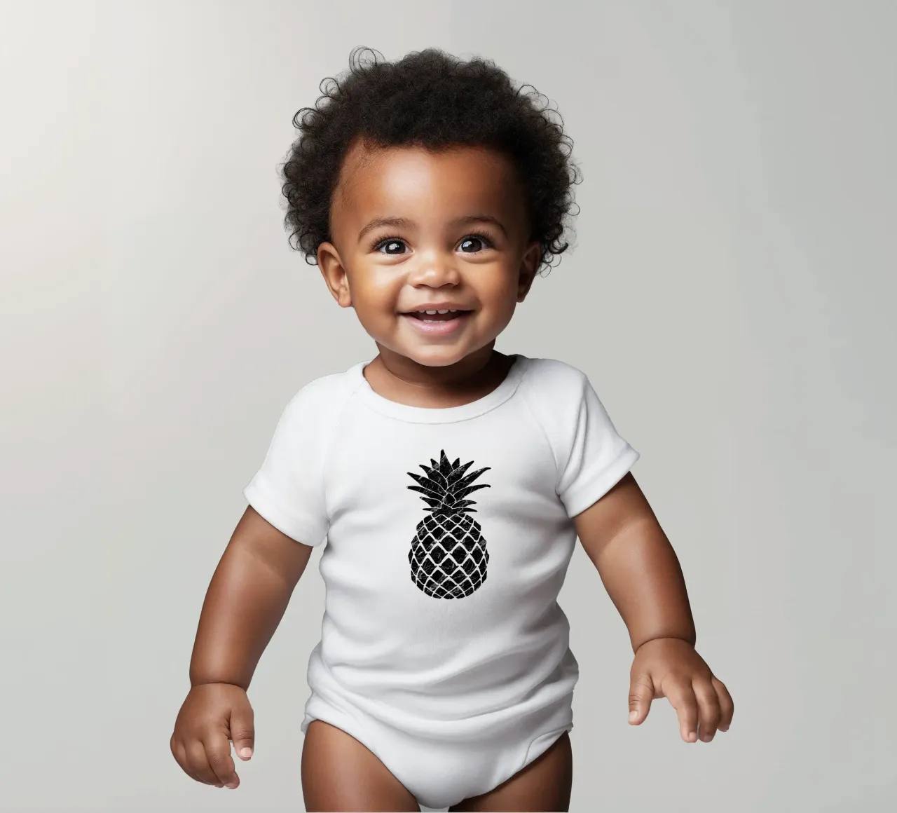 Marble Pineapple short-sleeve baby romper by Orara Studio