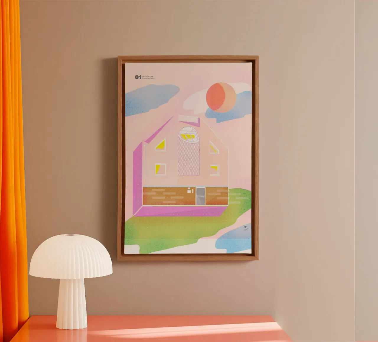Architecture is everywhere - pink canvas by Keva Epale