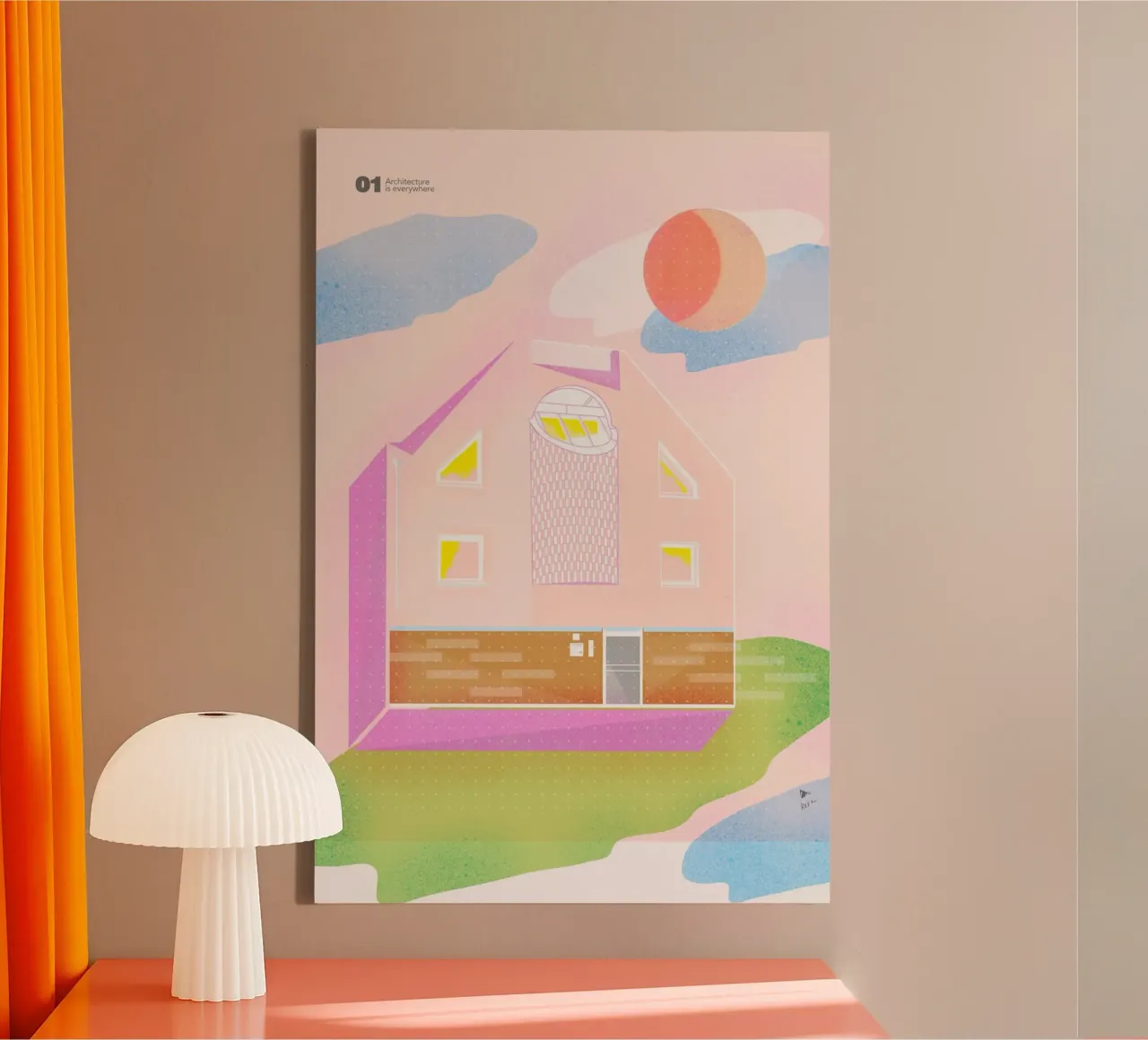 Architecture is everywhere - pink canvas by Keva Epale