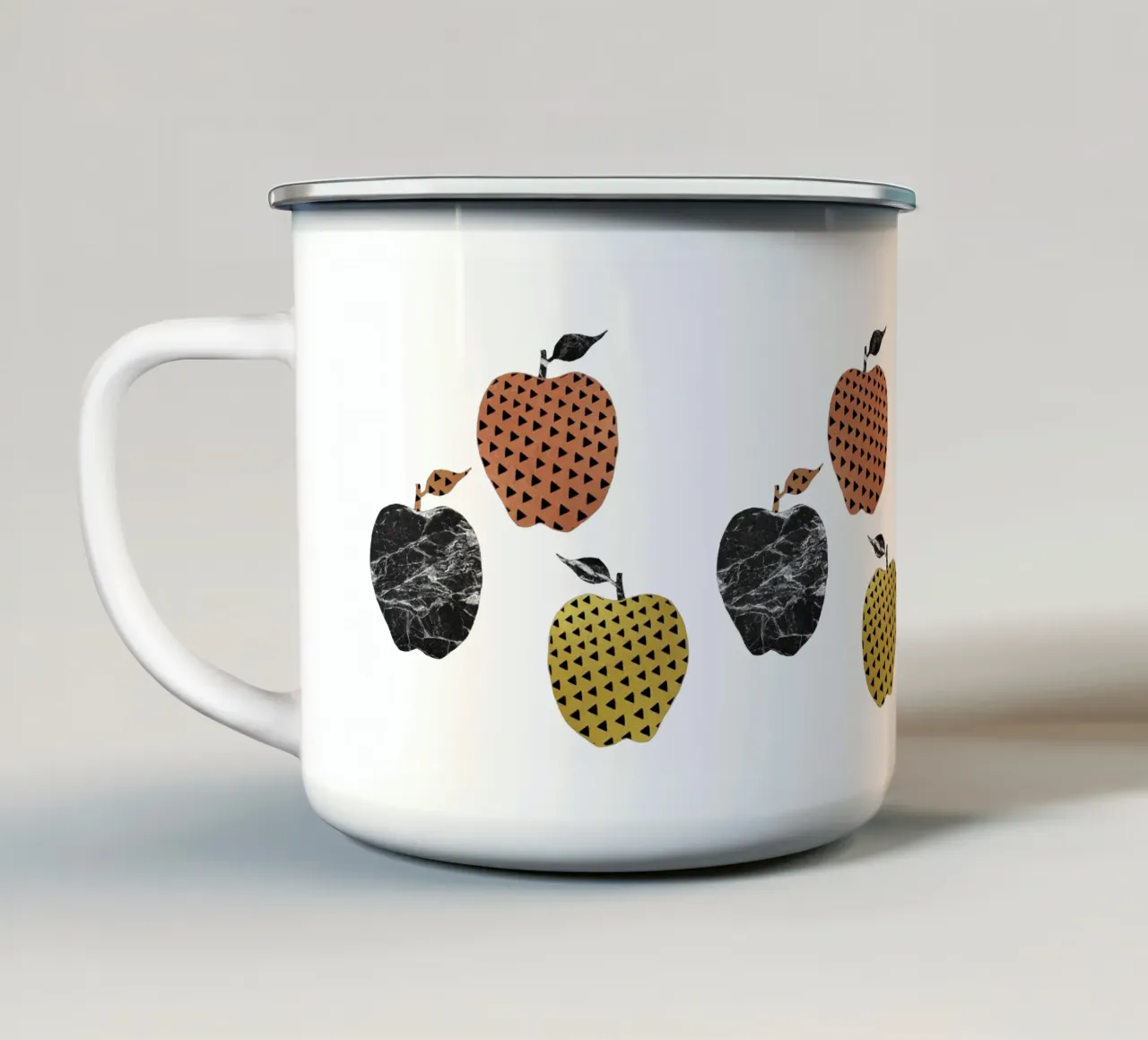 Scandi Apples tazza in smalto da Orara Studio