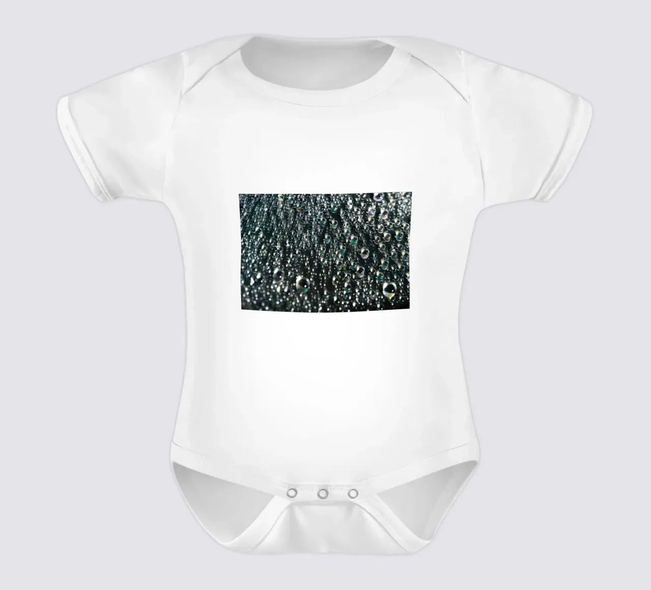 Faszinierende Wassertropfen in Regenbogenfarben Kurzarm Babybody von Romy Mueller Waterworld