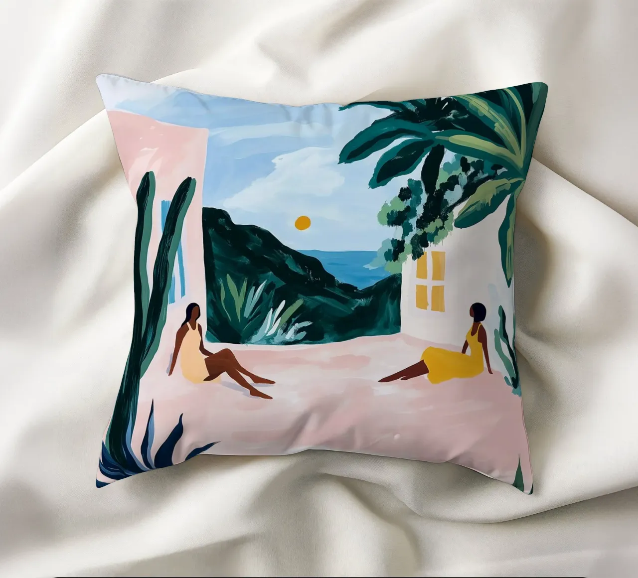 Sunset Courtyard cuscino da BALIKA HOMES ART
