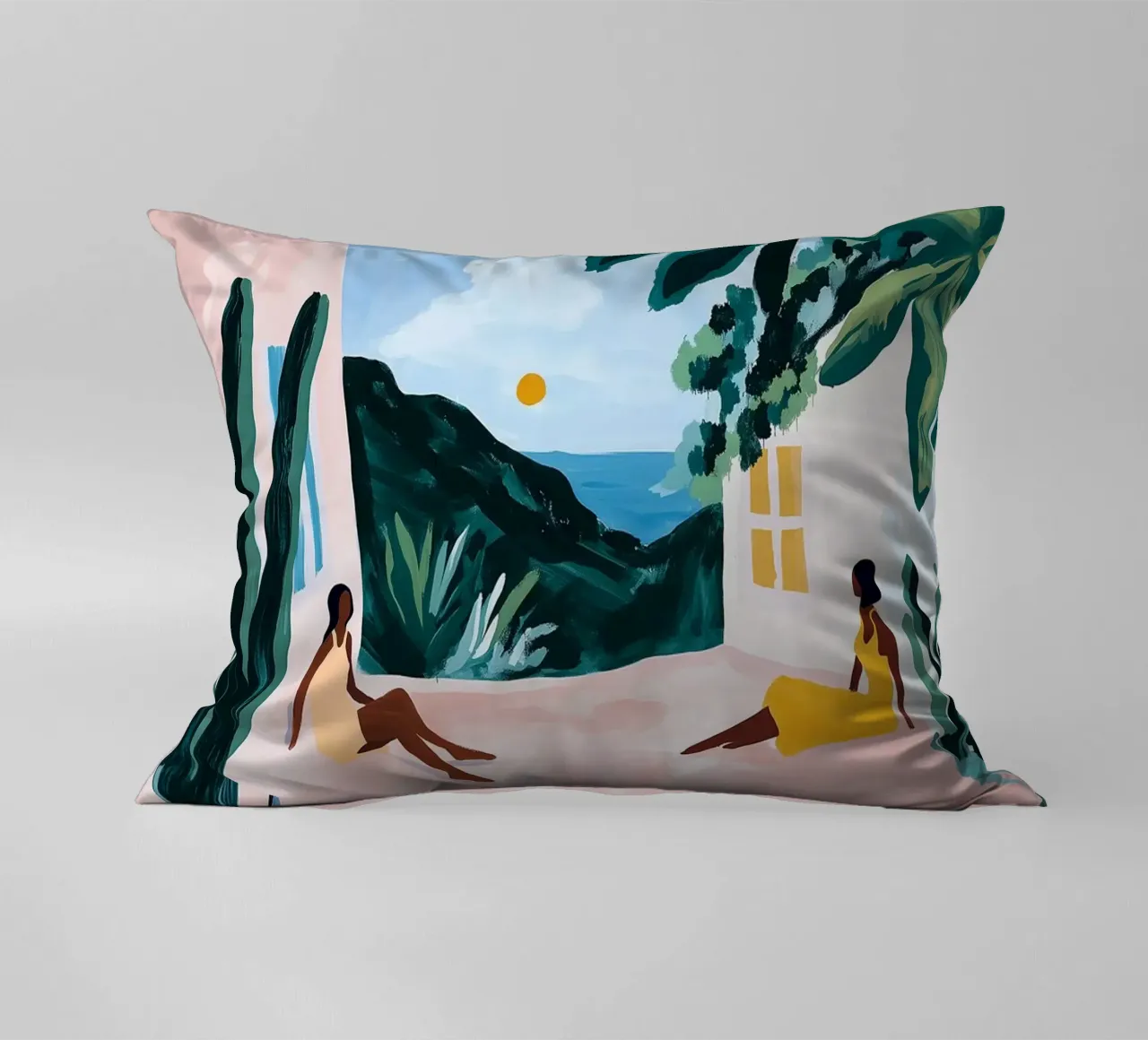 Sunset Courtyard cuscino da BALIKA HOMES ART