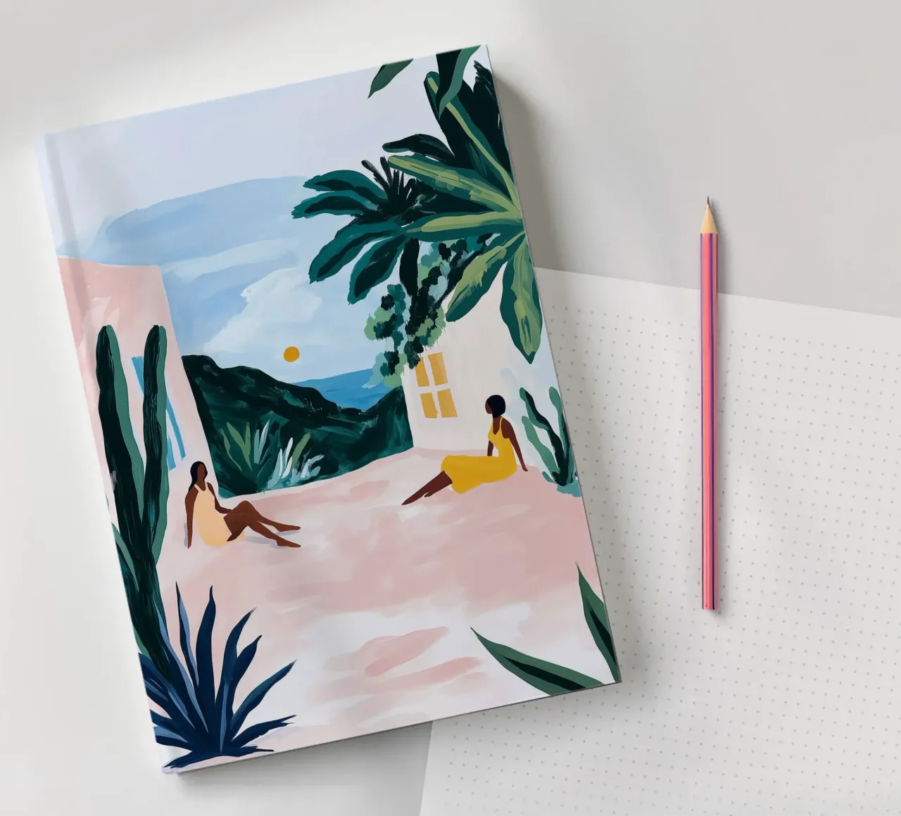 Sunset Courtyard notebook by BALIKA HOMES ART