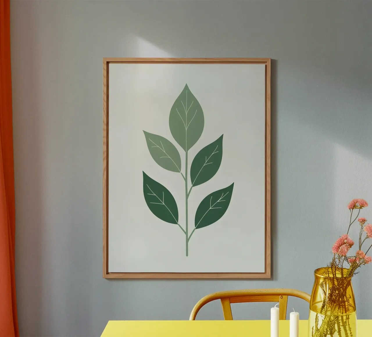 forma di foglia singola pannello forex da botanical shop