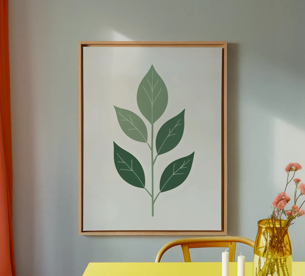 forma di foglia singola tela da botanical shop