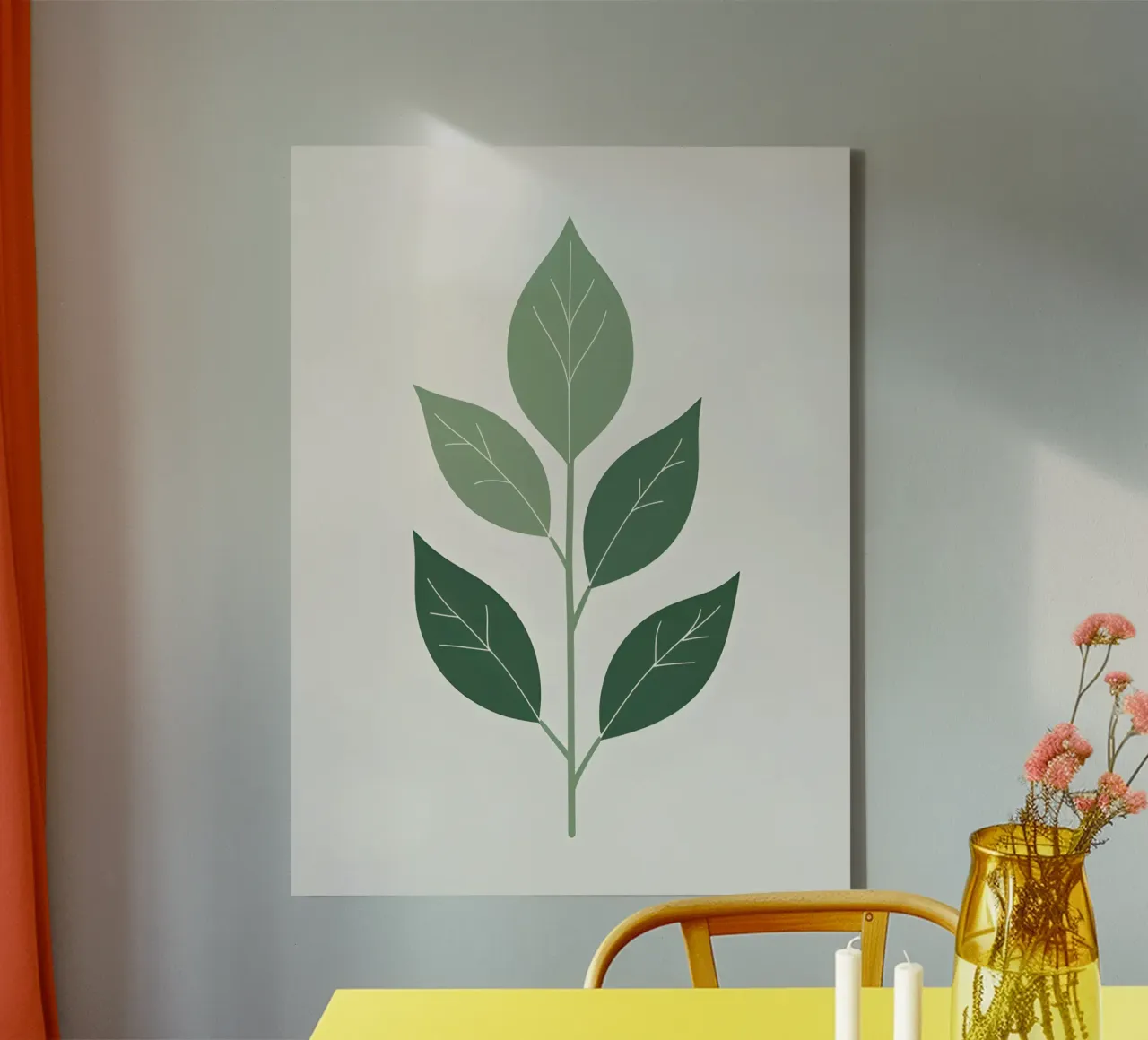 forma di foglia singola tela da botanical shop