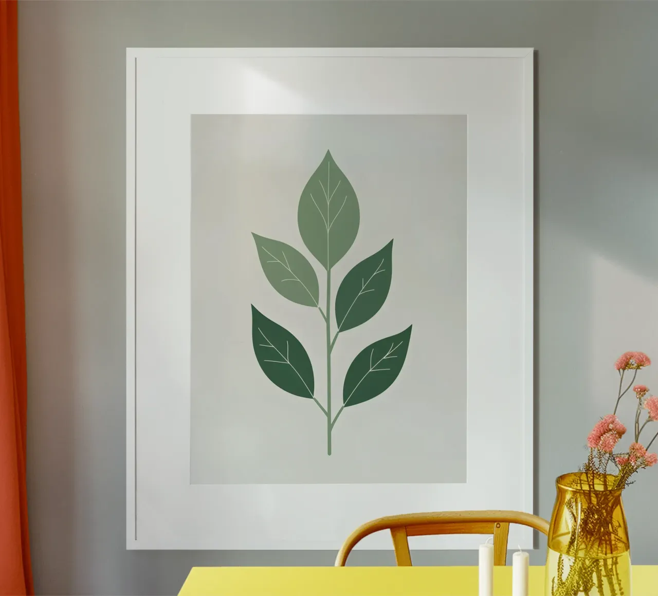 single leaf shape poster by botanical shop