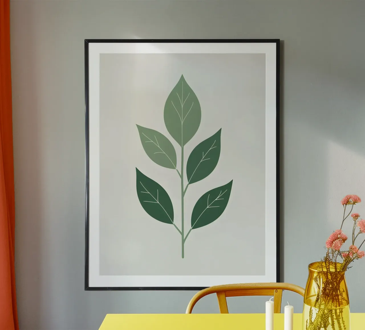 single leaf shape poster by botanical shop