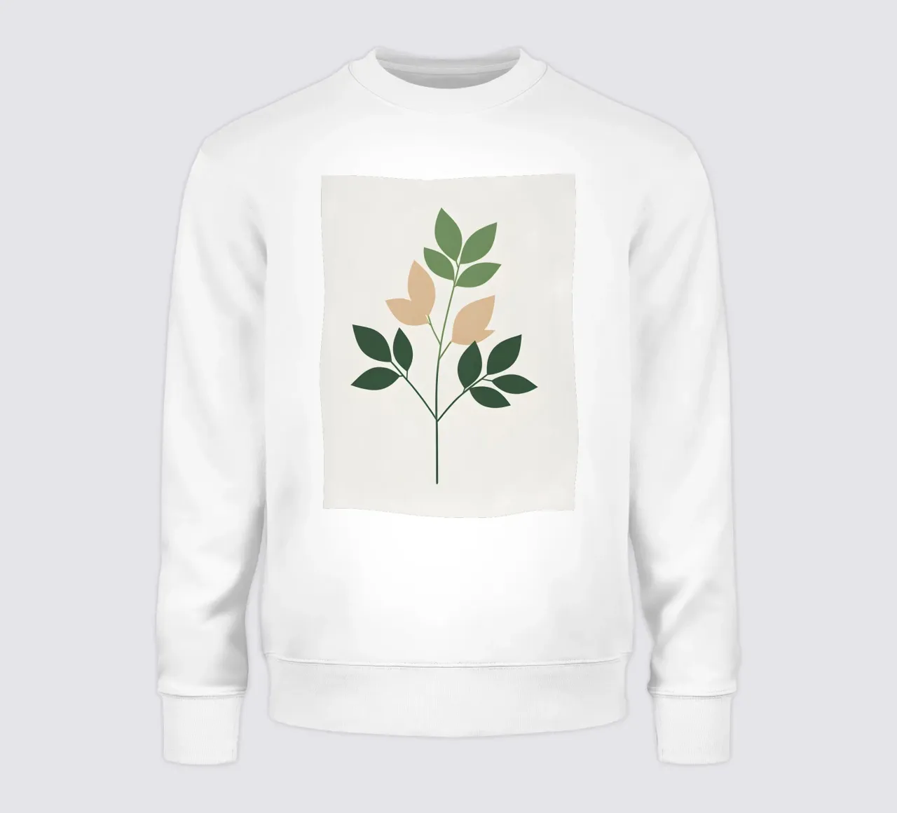 ramo semplice con foglia d'albero felpa da botanical shop