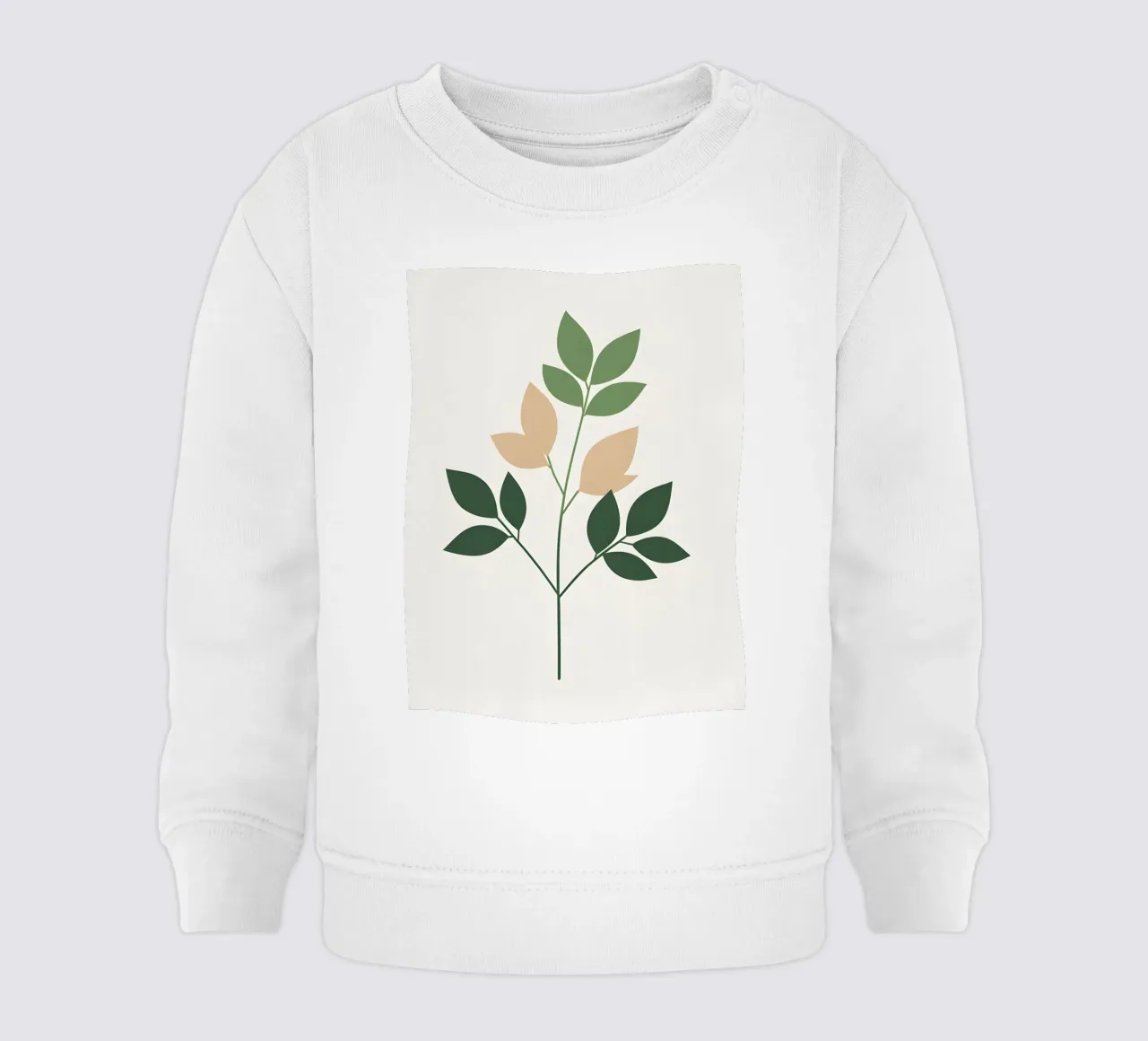 ramo semplice con foglia d'albero felpa neonato da botanical shop