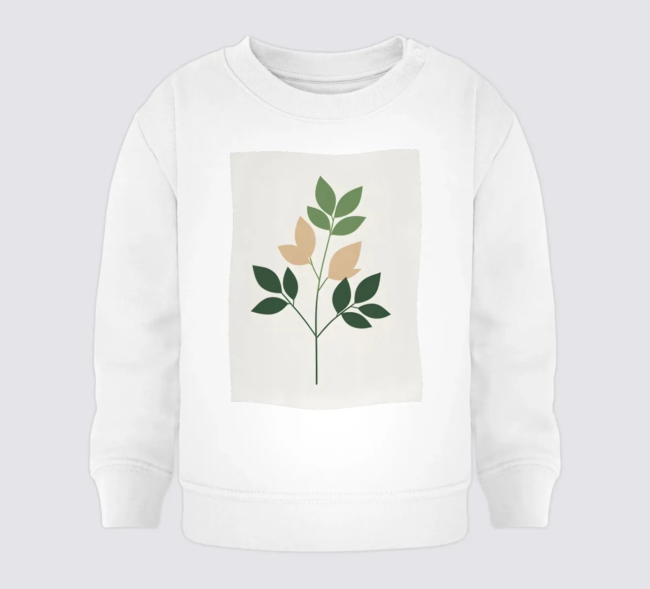 ramo semplice con foglia d'albero felpa neonato da botanical shop